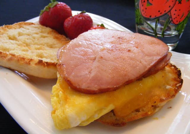Canadian Bacon, Egg & Cheese Sandwich